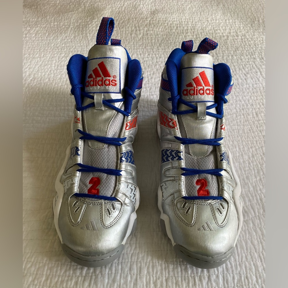 EUC Adidas Crazy 8 KB8 ‘John Wall' Sneakers (G98293) Silver/Blue Size 12 - Picture 5 of 15